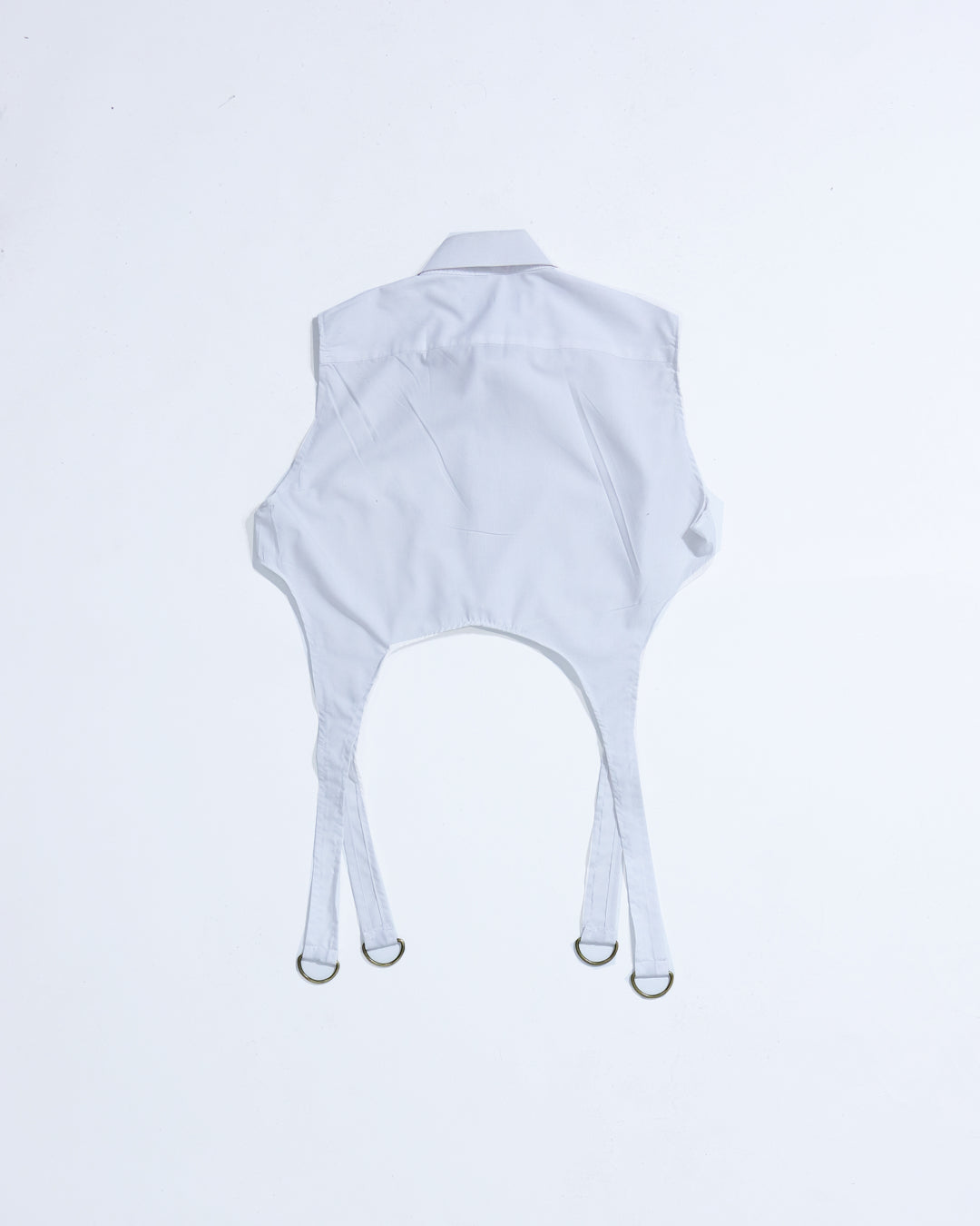 Sleeveless Cropped Garter Blouse - white (Medium)