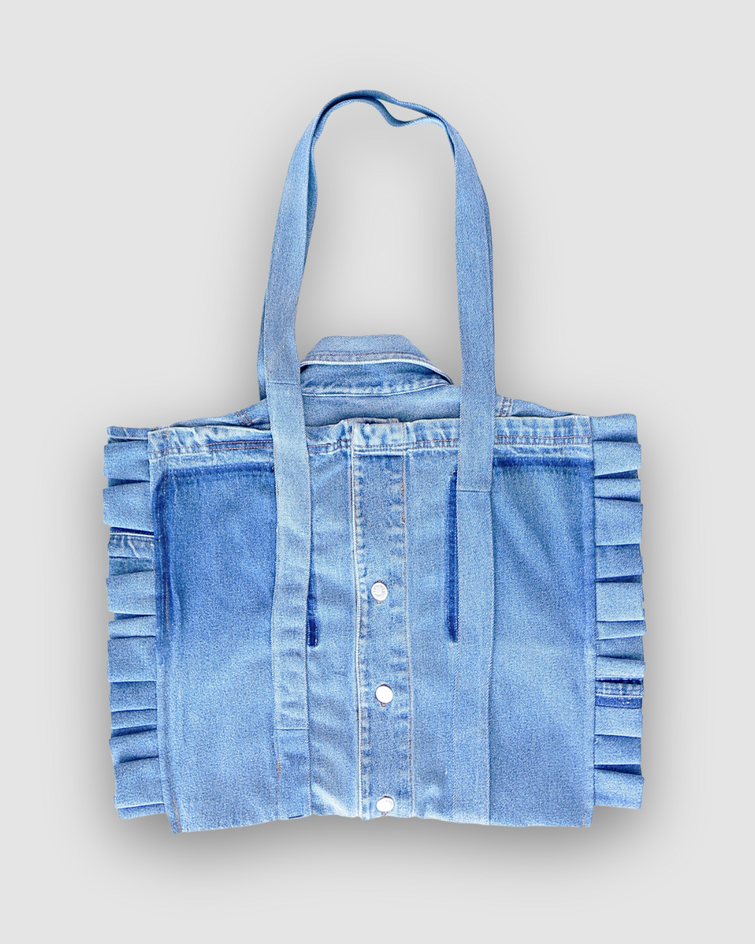 Ruffled Tote Bag (Large Denim)