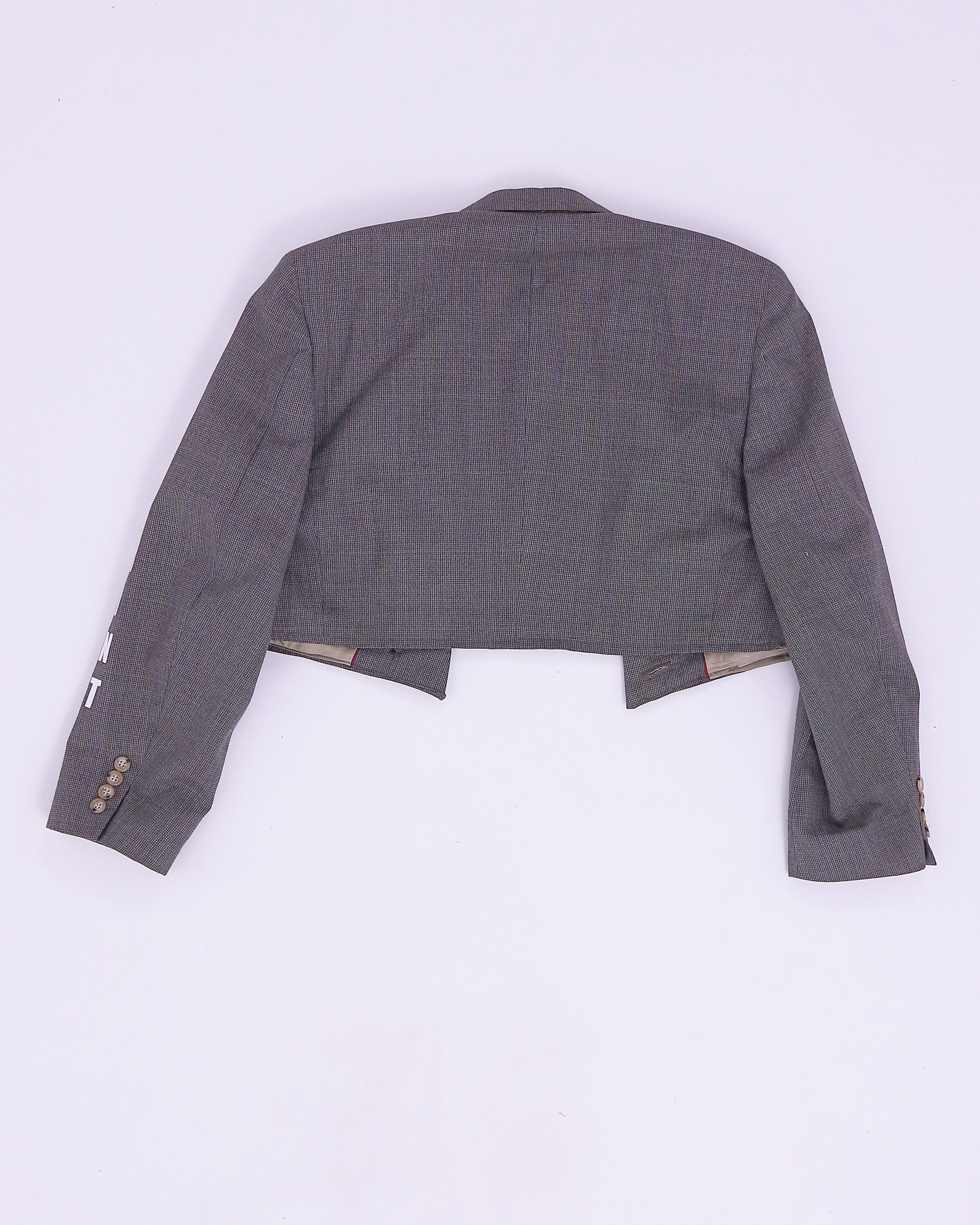 Blueprint Brown Wool Cropped Blazer - Tweed