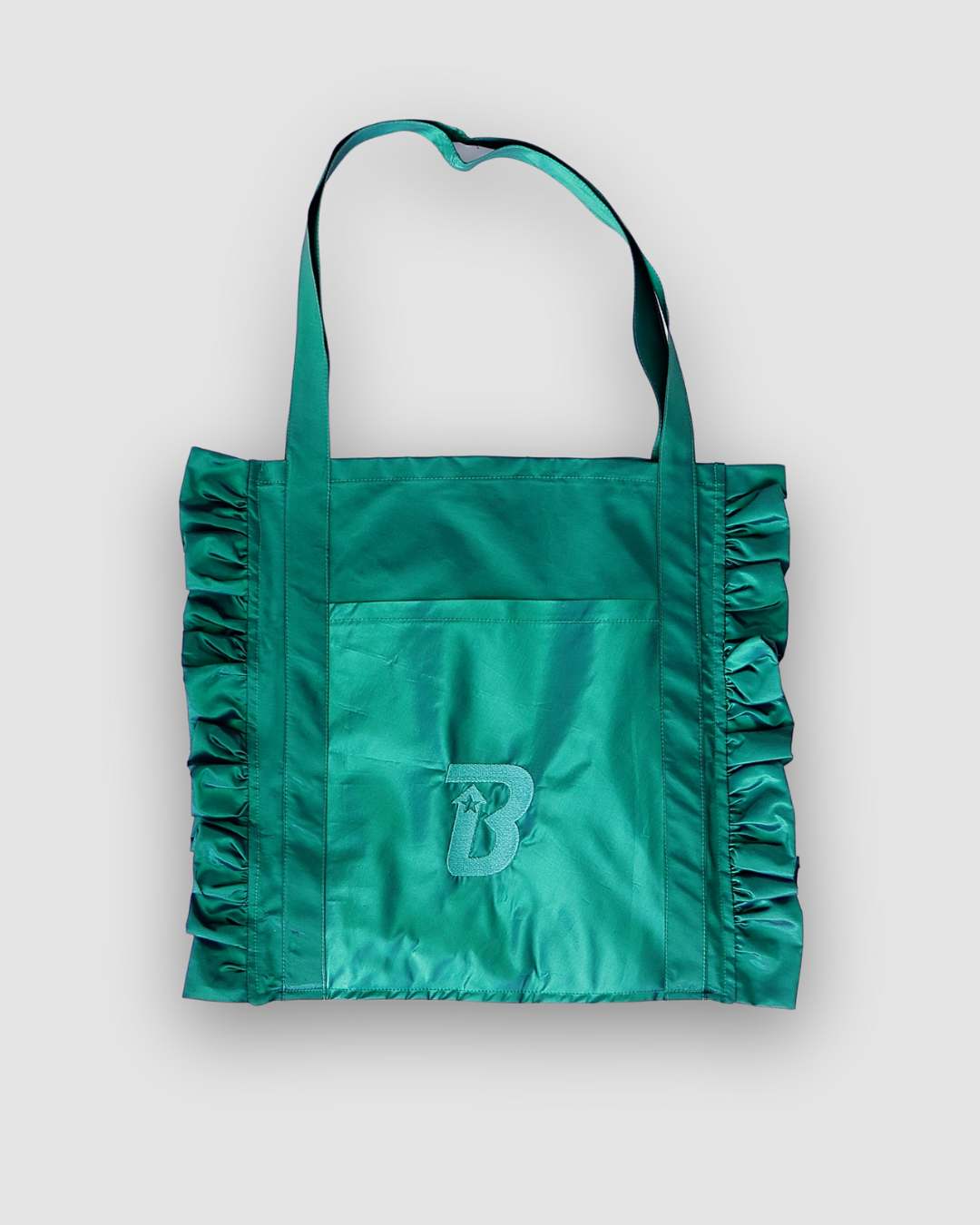 Ruffled Tote Bag (Large Green)