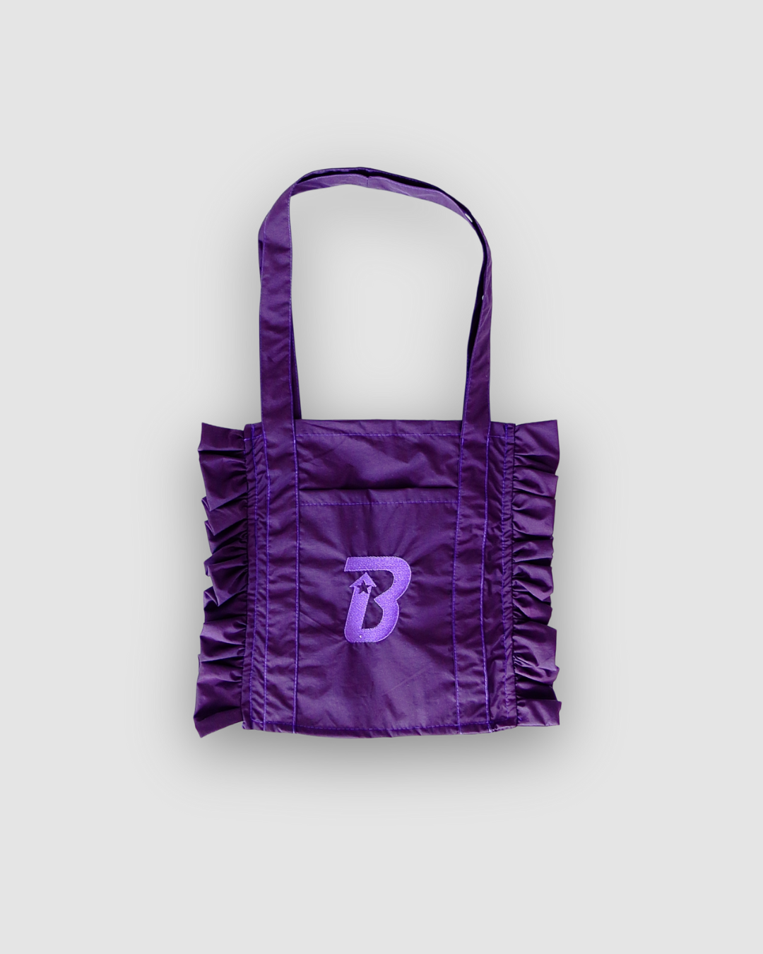 Ruffled Tote Bag (Small Purple)