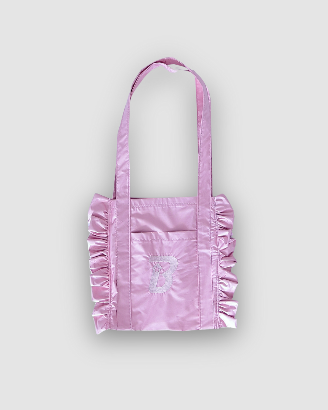 Ruffled Tote Bag (Small Pink)