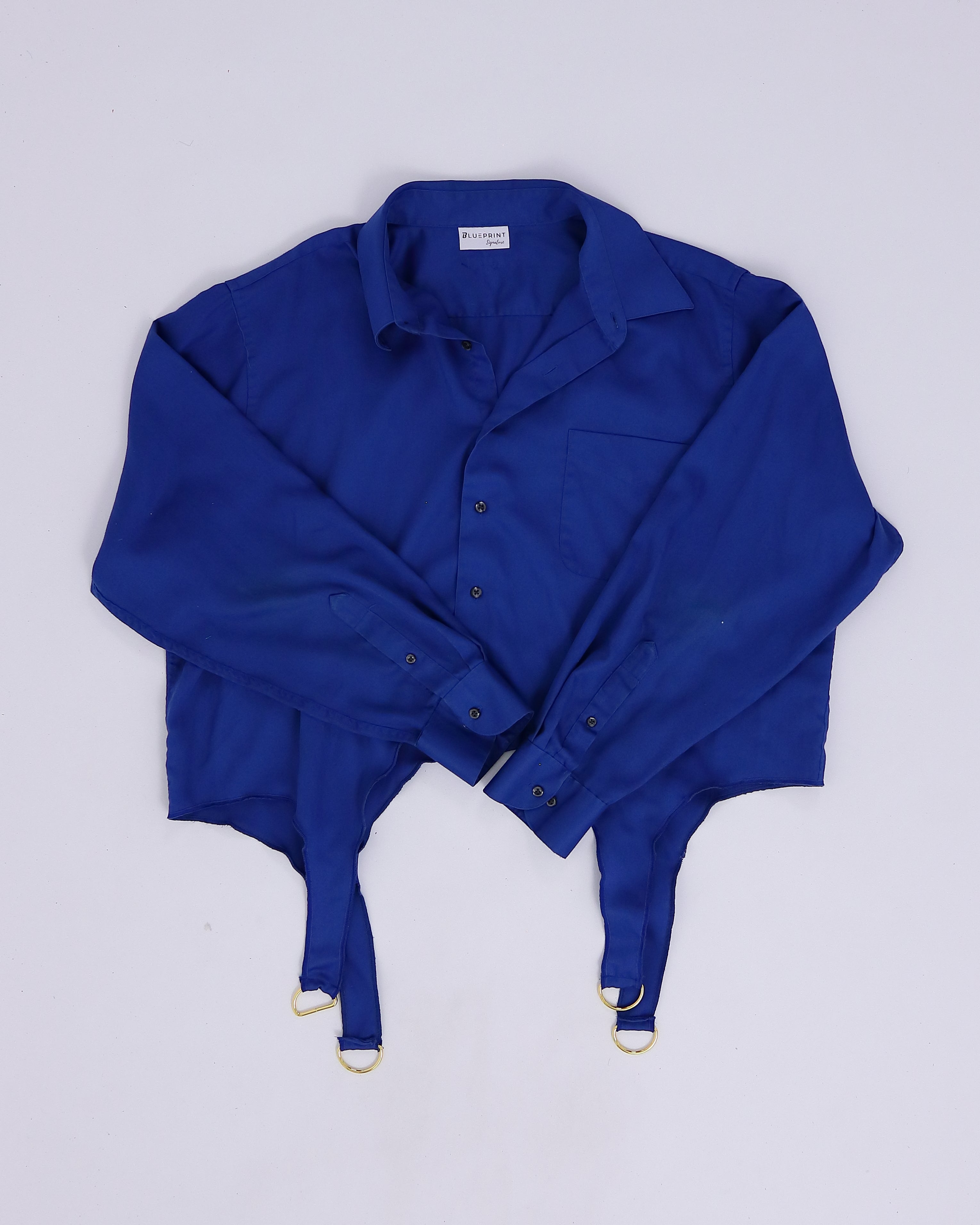 Garter Blouse - blue (4XL)