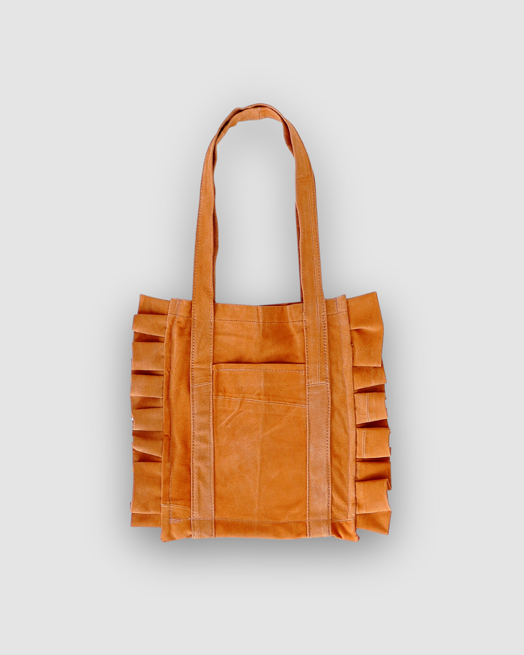 Suede Ruffled Tote Bag (Small)