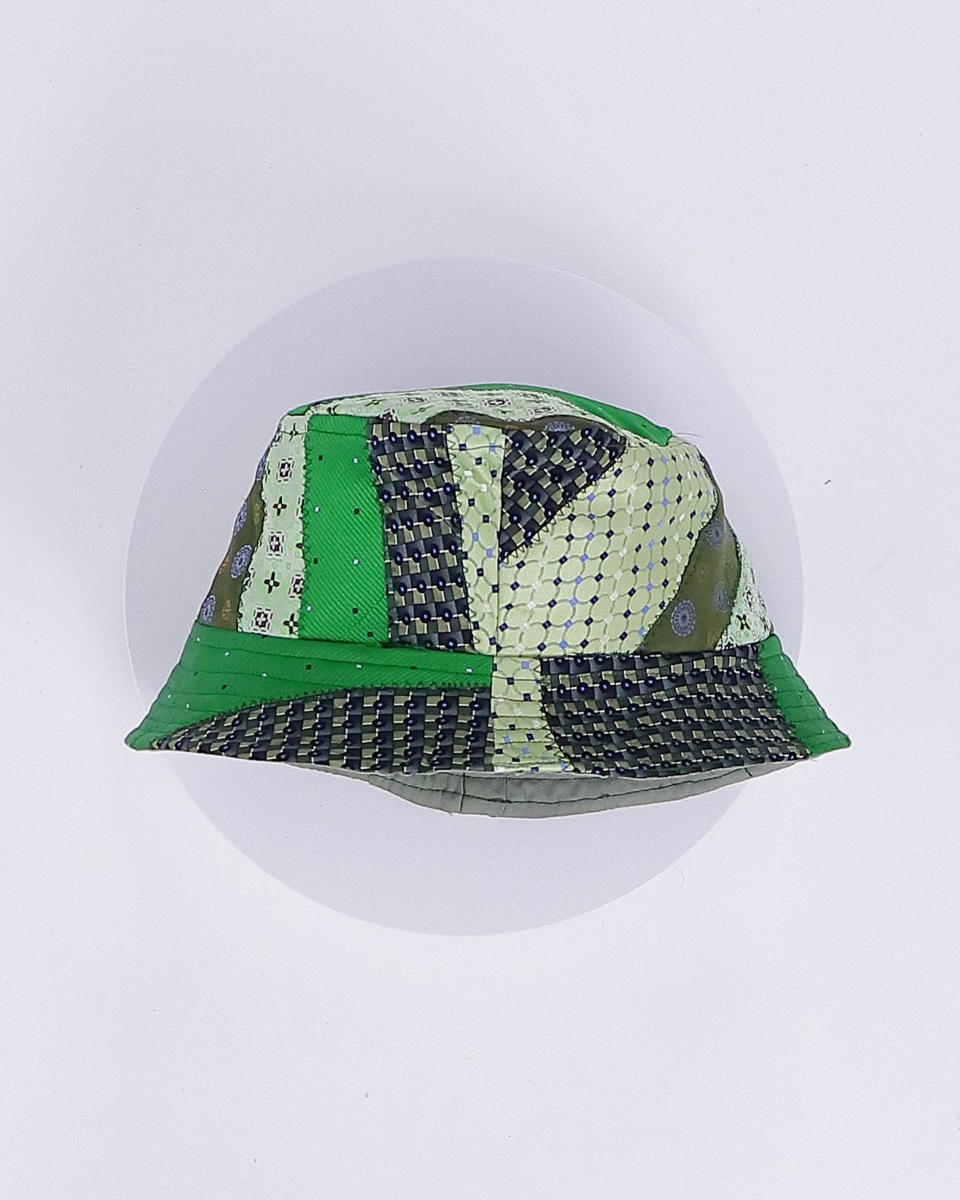 Green Patterned Tie Bucket Hat