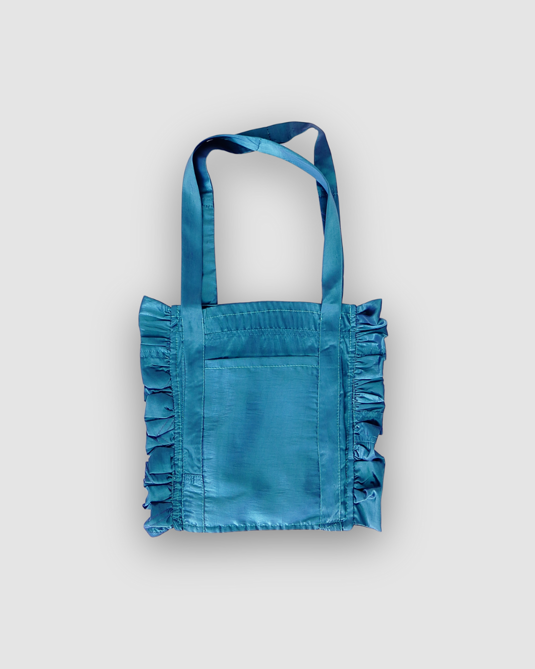 Ruffled Tote Bag (Small Blue/Green)