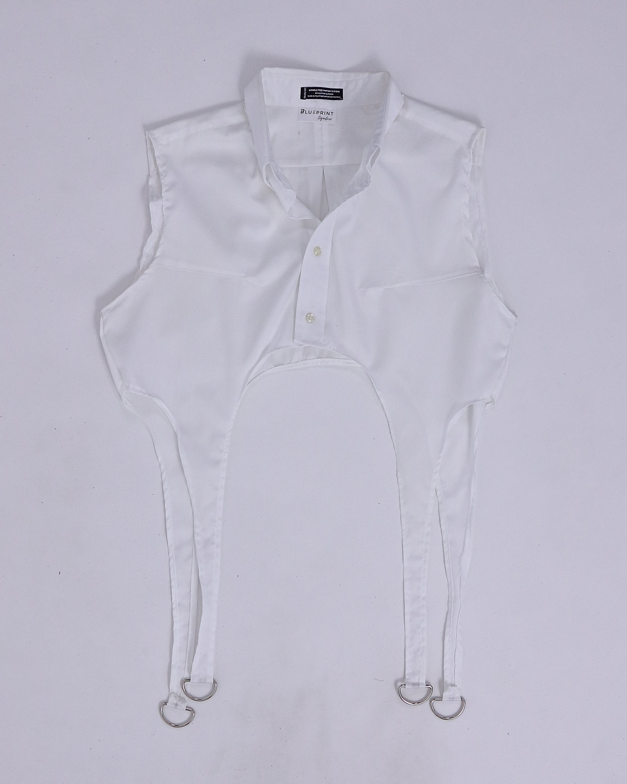Sleeveless Cropped Garter Blouse - white (2XL)
