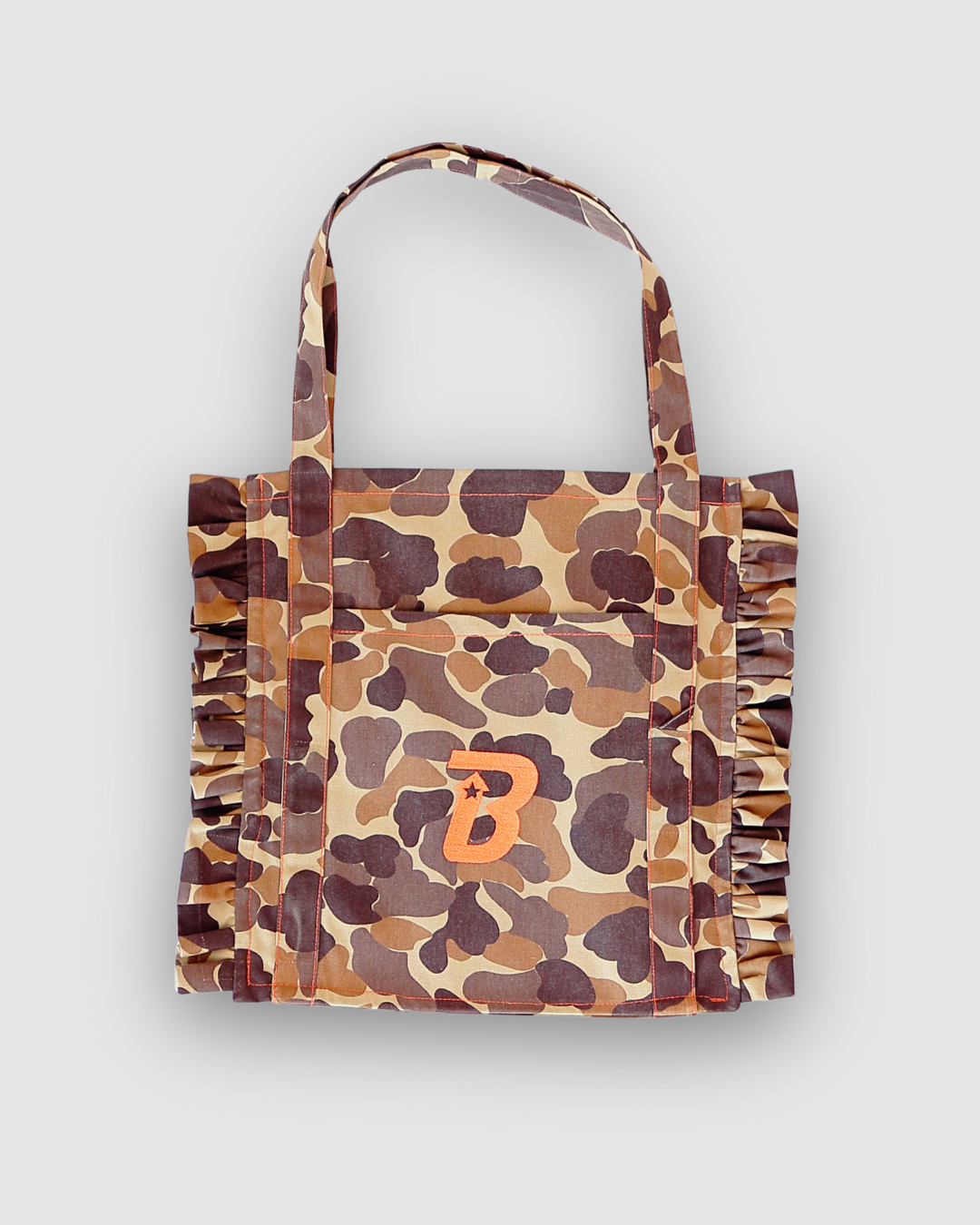 Ruffled Tote Bag (Large Camo Canvas)