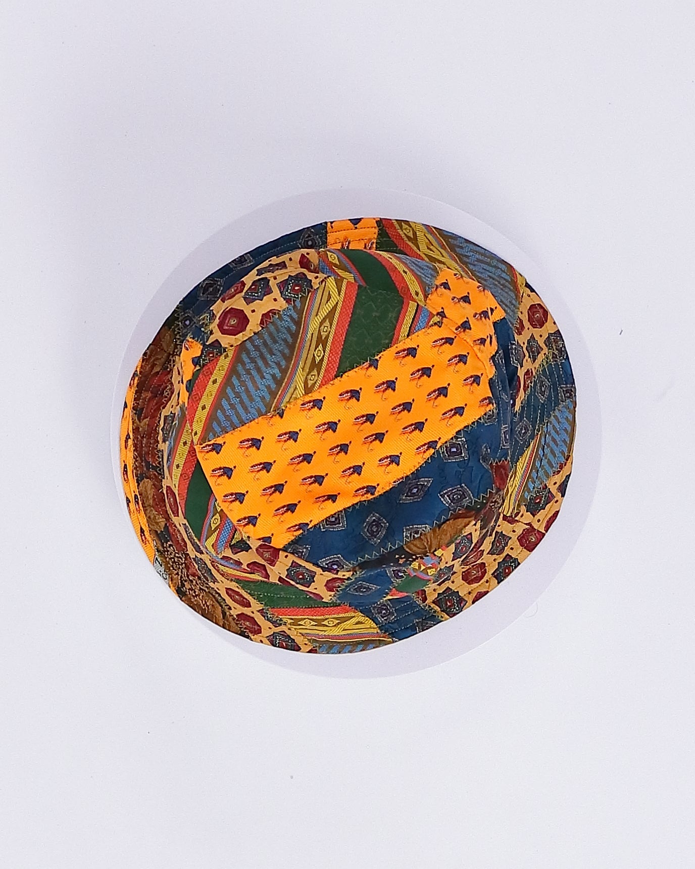 Yellow Patterned Tie Bucket Hat