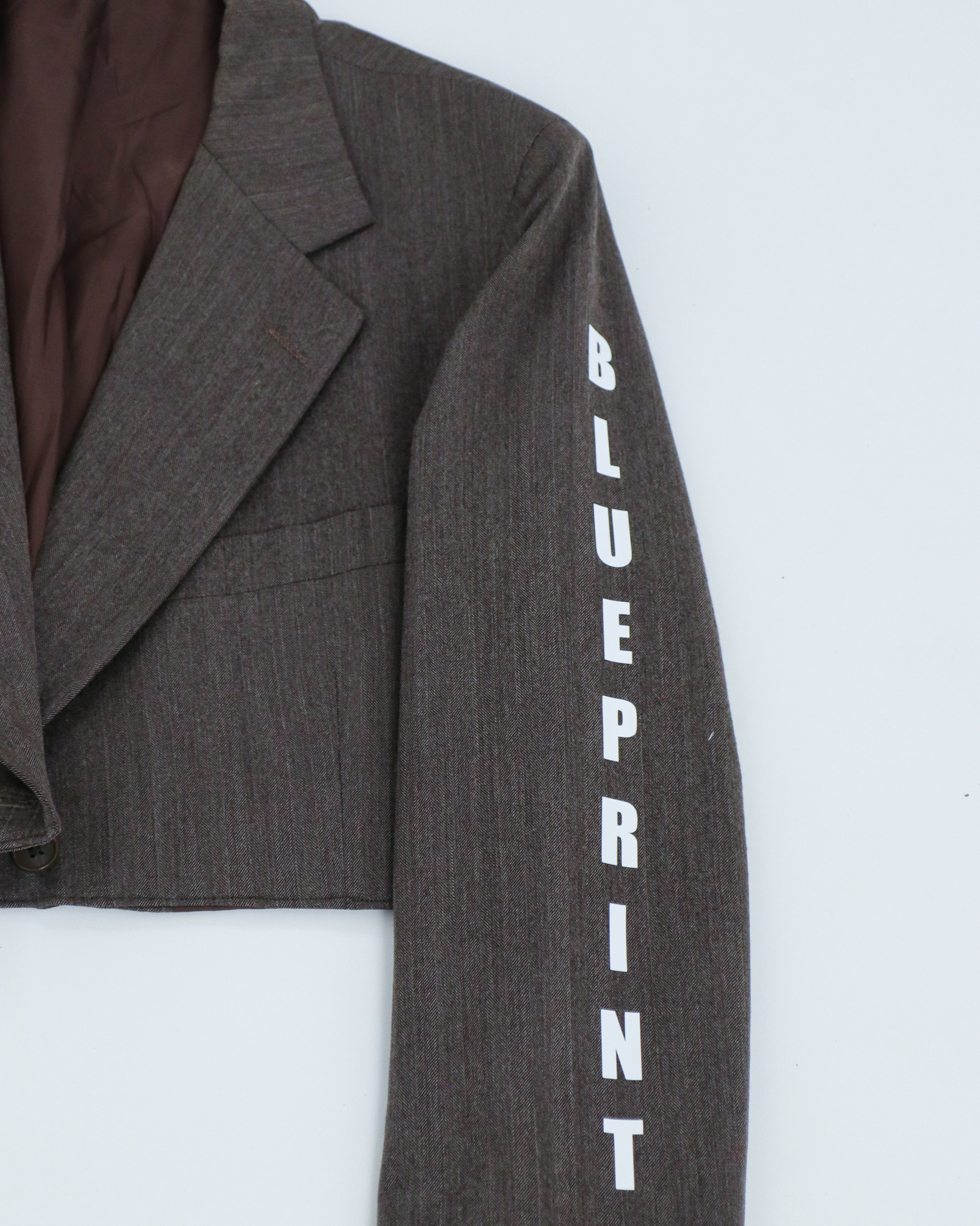 Blueprint Brown Wool Cropped Blazer
