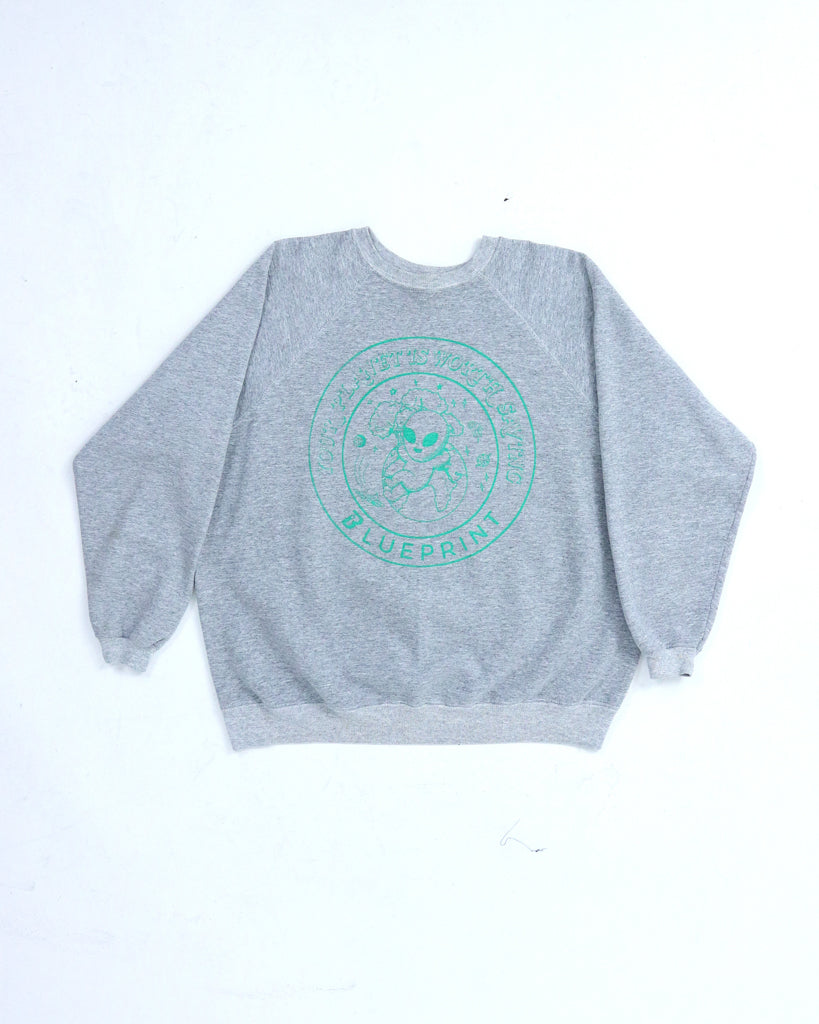 Alien Earth Day Sweatshirt (Ash Gray XL)