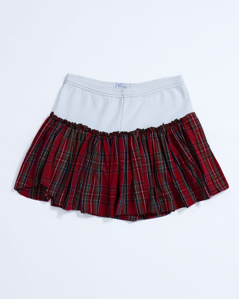 Jogger Skirt - White/Red Plaid (XL)