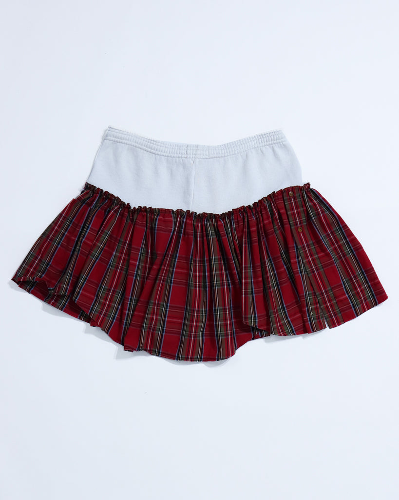 Jogger Skirt - White/Red Plaid (XL)