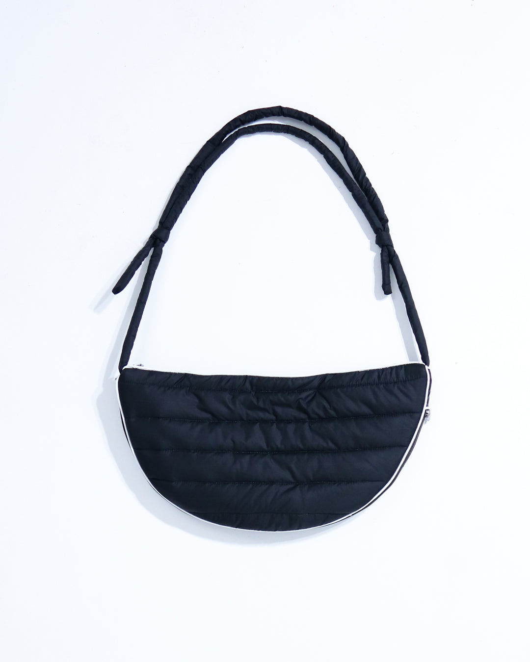 Puffer Crescent Shoulder Bag - black