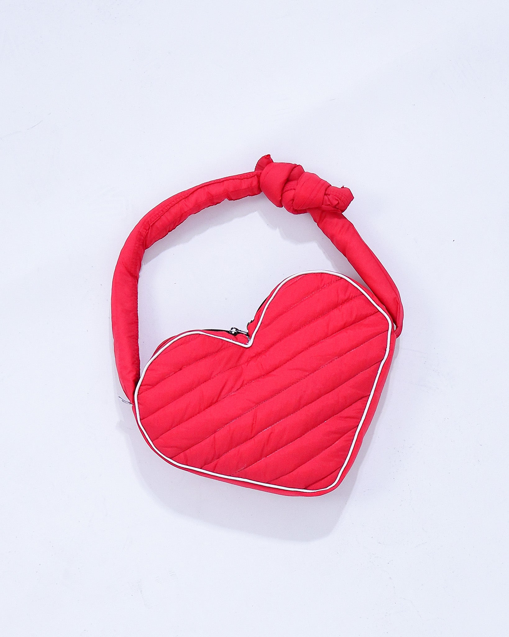 Twisted Heart Puffer Bag - Red