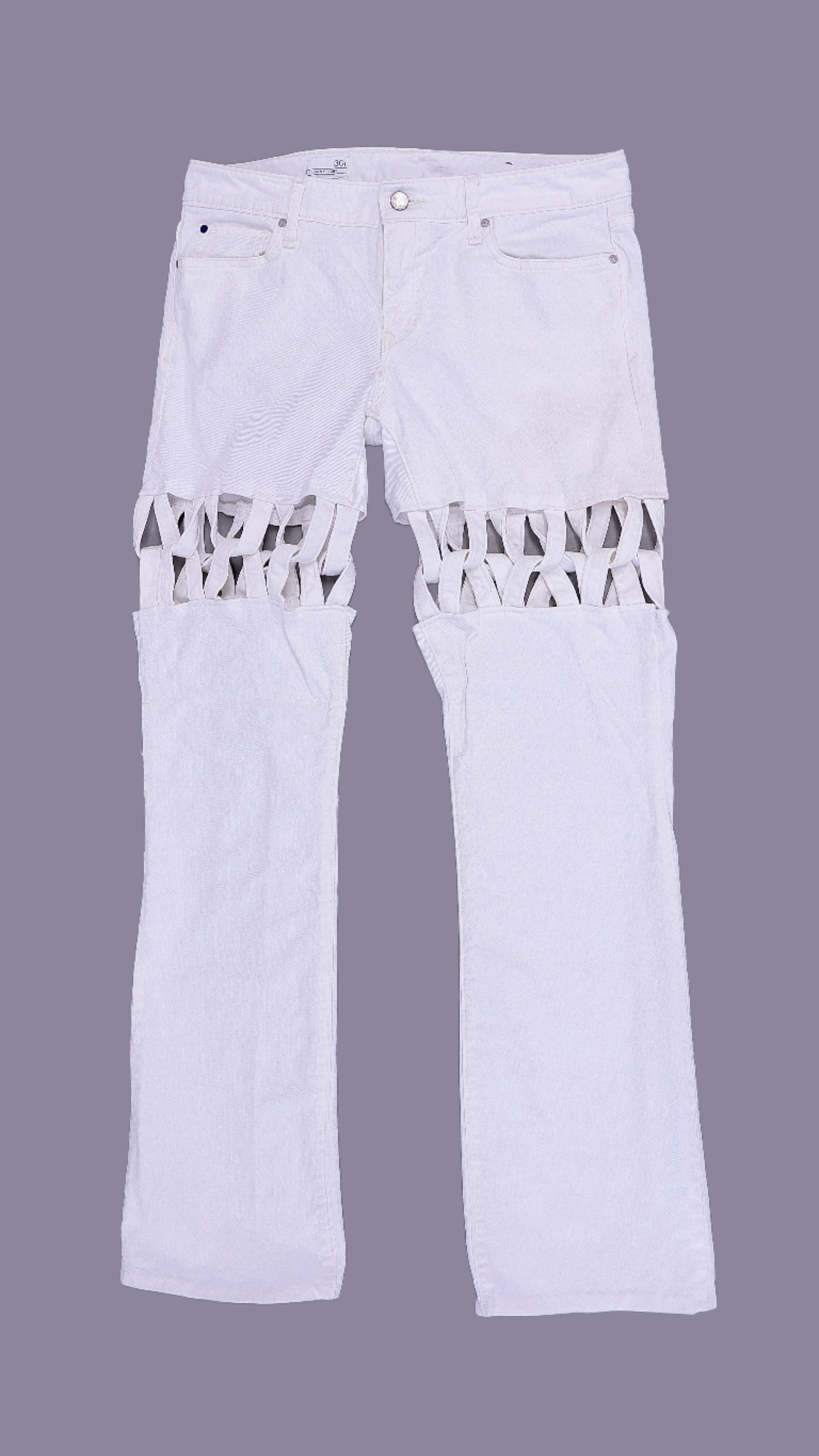 Criss Cross Jeans - White (Size 8)