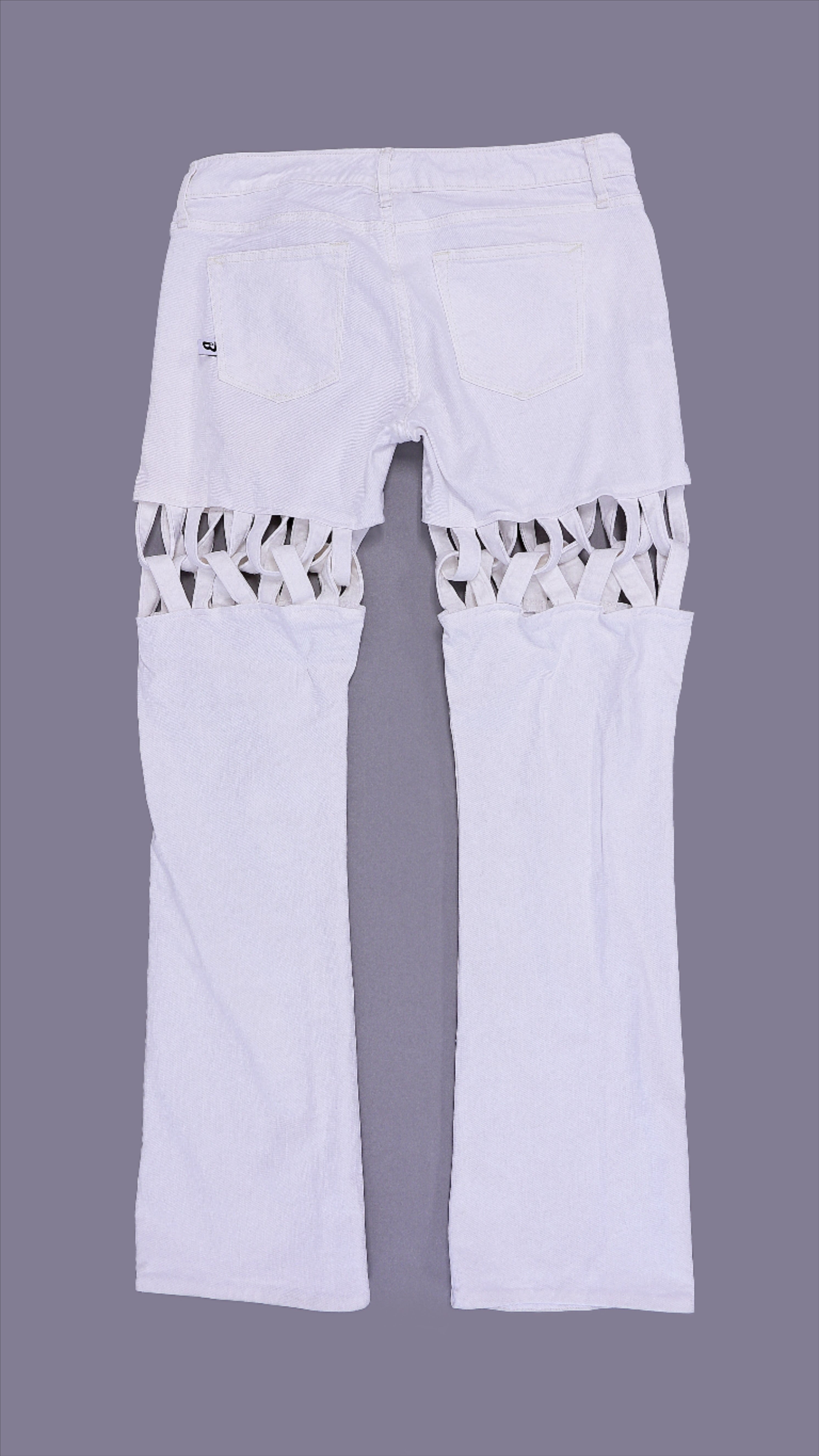 Criss Cross Jeans - White (Size 8)