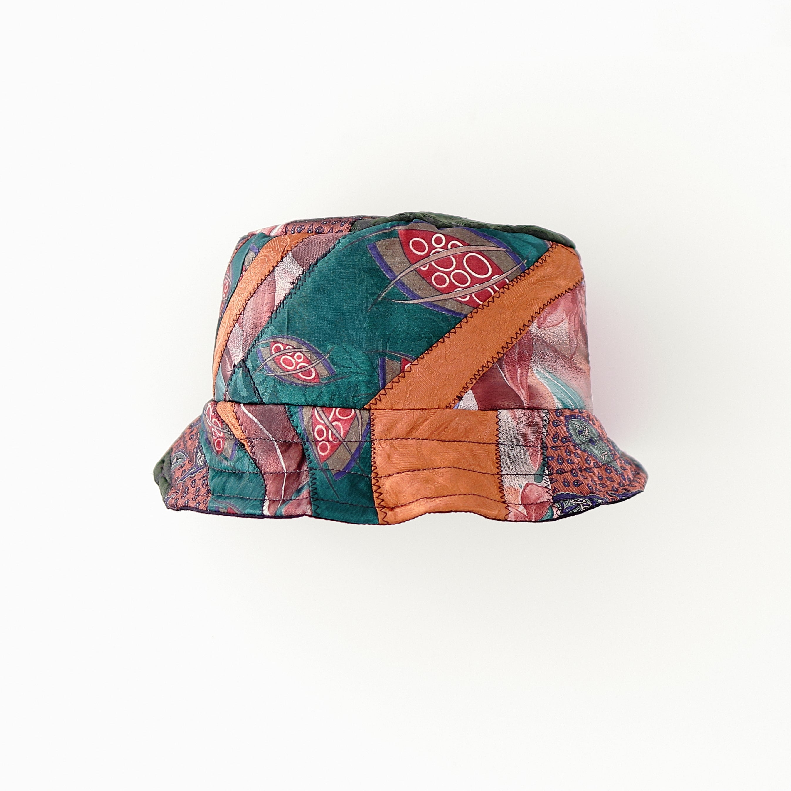 Multi-Color Upcycled Tie Bucket Hat