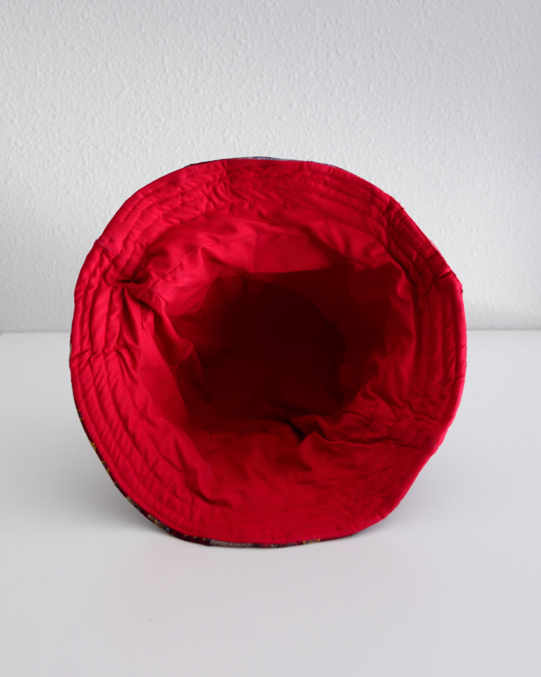 Red Upcycled Tie Bucket Hat