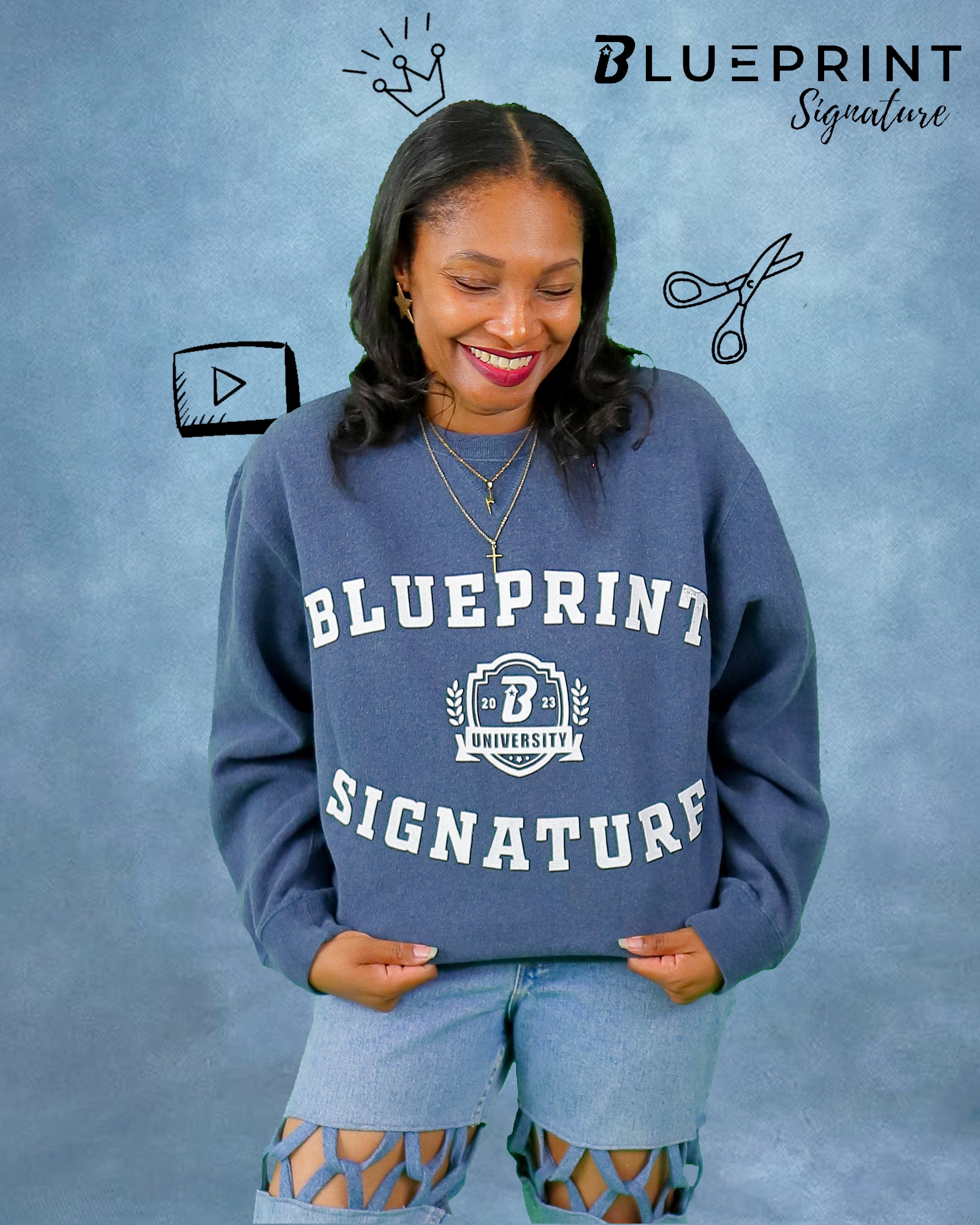 Blueprint University Sweatshirt - Ash Blue