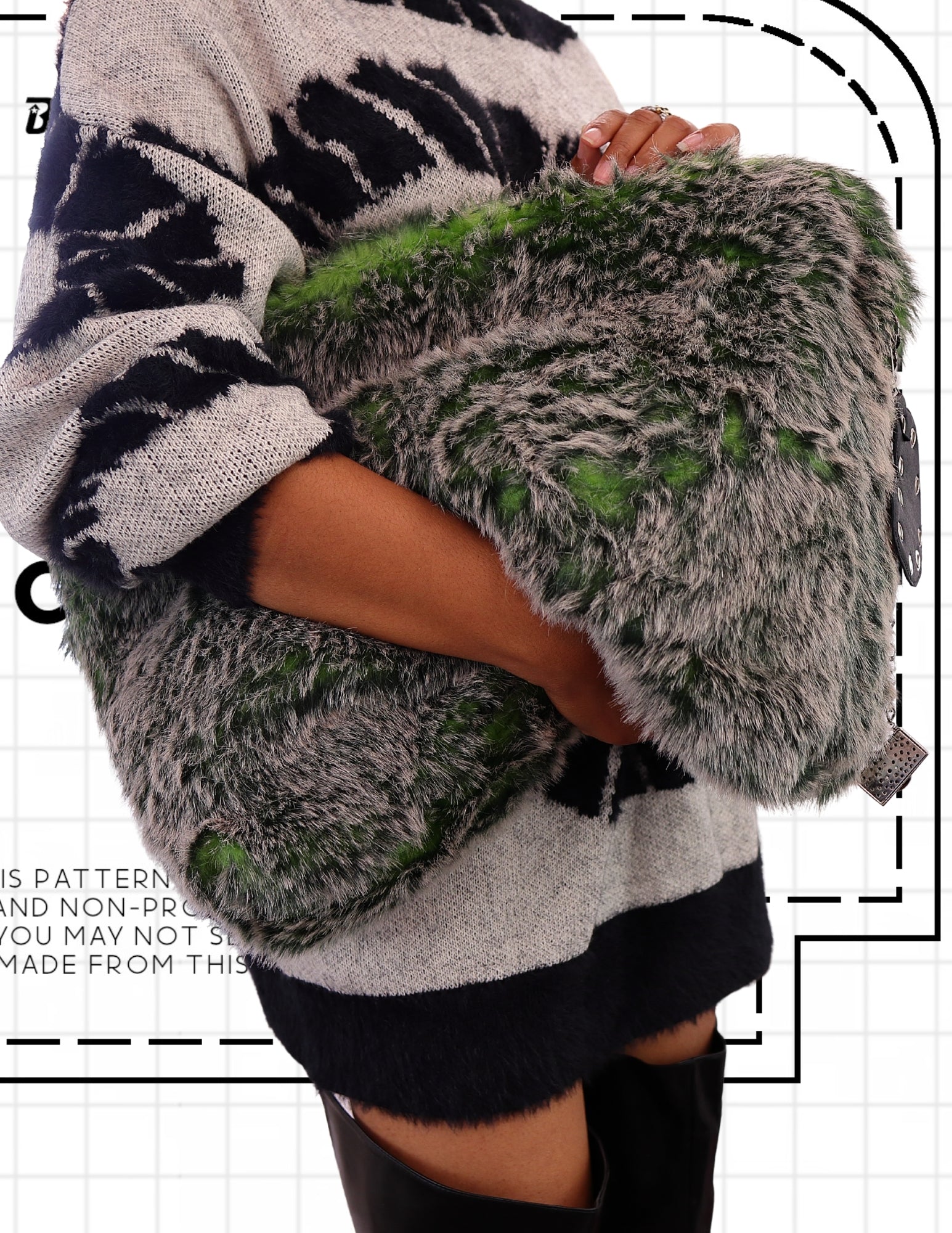 Fur Clutch Slouch Bag Digital Pattern